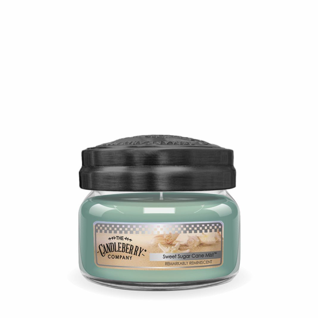 SWEET SUGAR CANE MIST SMALL JAR VANILLA FIG BLUE TEAL PASTEL SCENTED CANDLE STRONG POWERFUL HOUSE FILLING PREMIUM SOY VEGETABLE COCONUT ESSENTIAL OILS