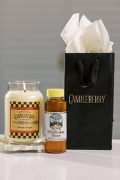 wildflower honeybee large jar candle with register family bee farm honey squeeze bottle 12 oz gift