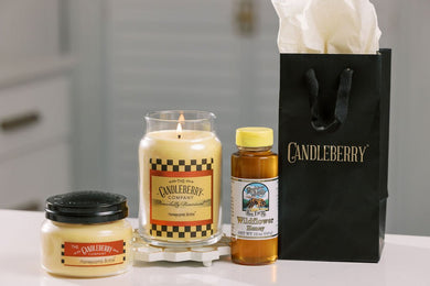 large jar small jar candle register family bee farm wildflower honey squeeze bottle bundle honeycomb brittle