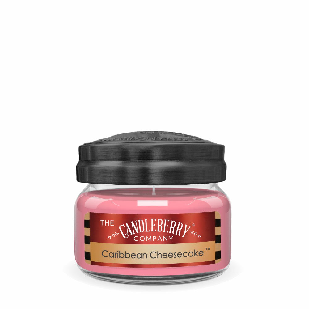 CARIBBEAN CHEESECAKE SMALL JAR 10 ounce oz fruity uplifting baked joyful pink fine fragrance premium vegan soy coconut essential oil wax number one seller spring summer scented candles