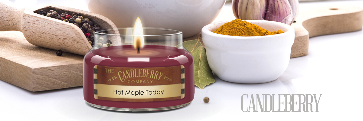 Highly Scented Long Lasting Clean Burning Candleberry Candles Hot Maple Toddy Candle