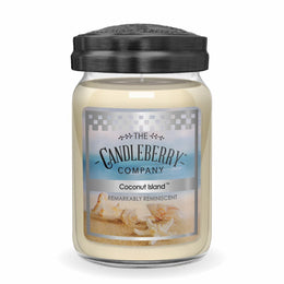 BEACH COCONUT ISLAND LARGE JAR  SUMMER TROPICAL COCONUT HIGHLY SCENTED PREMIUM LONG LASTING CLEAN BURNING CANDLES