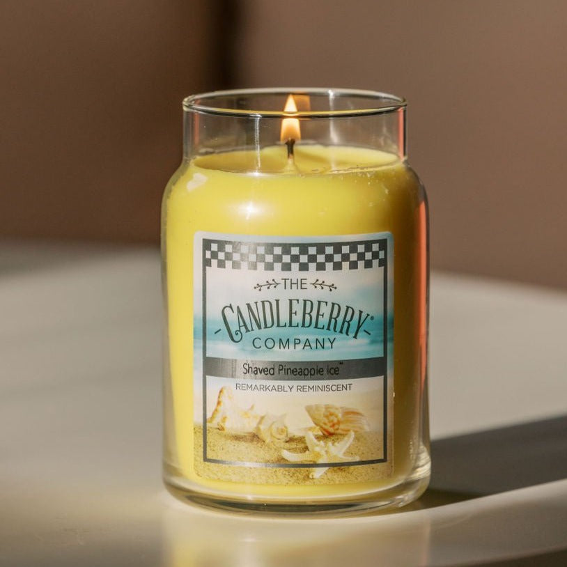 Shaved Pineapple Ice™, 26.oz Large Jar Candle Candleberry Beach