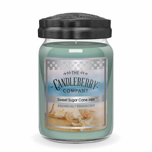 SWEET SUGAR CANE MIST LARGE JAR VANILLA FIG BLUE TEAL PASTEL SCENTED CANDLE STRONG POWERFUL HOUSE FILLING PREMIUM SOY VEGETABLE COCONUT ESSENTIAL OILS