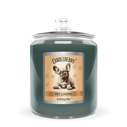 Bulldog Bliss™, 3 - Wick, Candy Jar Candle - The Candleberry® Candle Company - Pet Collection 3 - Wick, Candy Jar Candle - The Candleberry Candle Company