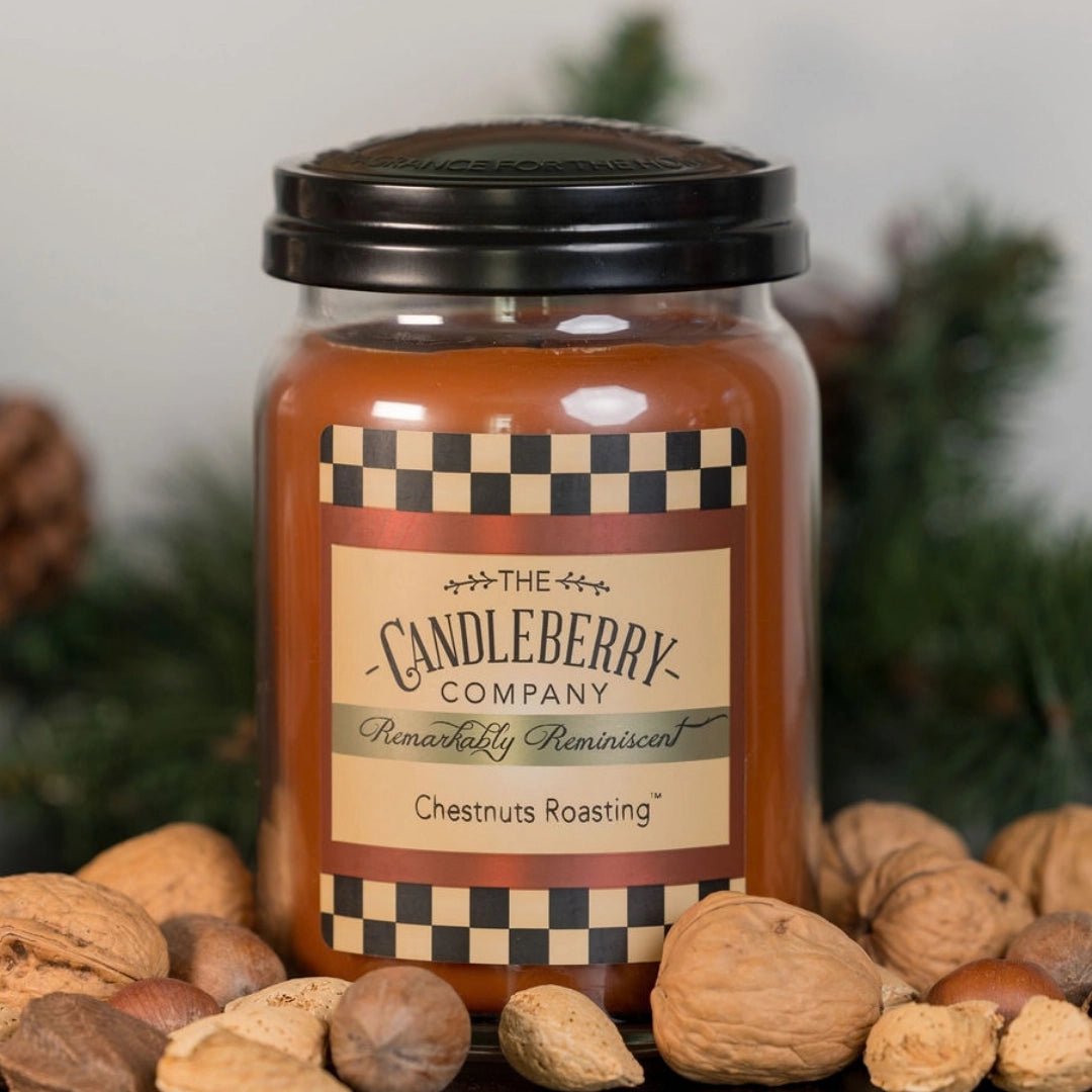Chestnuts Roasting™, Large Jar Candle - The Candleberry® Candle Company - Reminiscent Large Jar Candle - The Candleberry Candle Company
