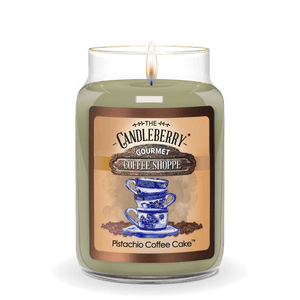 Coffee Shoppe - Pistachio Coffee Cake™, Large Jar Candle - The Candleberry® Candle Company - Coffee Shoppe Large Jar Candle - The Candleberry Candle Company