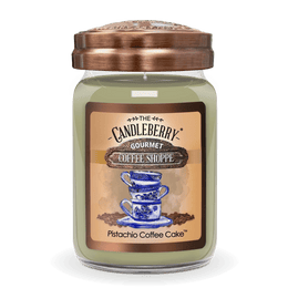 Coffee Shoppe - Pistachio Coffee Cake™, Large Jar Candle - The Candleberry® Candle Company - Coffee Shoppe Large Jar Candle - The Candleberry Candle Company
