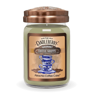 Coffee Shoppe - Pistachio Coffee Cake™, Large Jar Candle - The Candleberry® Candle Company - Coffee Shoppe Large Jar Candle - The Candleberry Candle Company