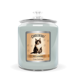 Cozy Cat Nap™, 3 - Wick, Candy Jar Candle - The Candleberry® Candle Company - Pet Collection 3 - Wick, Candy Jar Candle - The Candleberry Candle Company