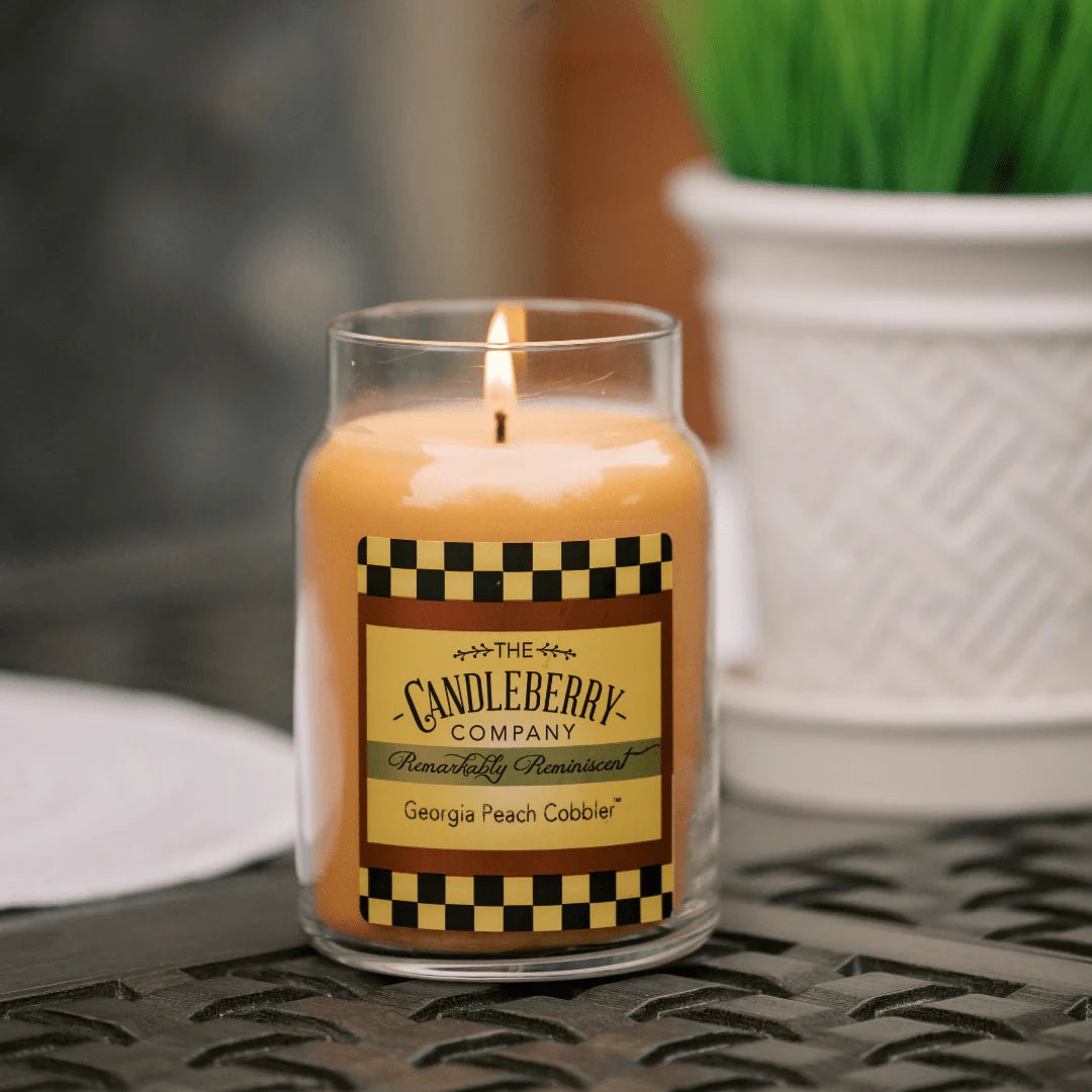 Georgia Peach Cobbler™, Large Jar Candle - The Candleberry® Candle Company - Reminiscent Large Jar Candle - The Candleberry Candle Company