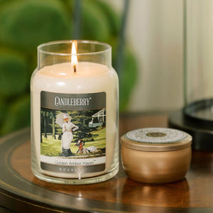 NOUVEAU™ - Golden Amber Haven™, Large Jar Candle - The Candleberry® Candle Company - Nouveau Large Jar Candle - The Candleberry Candle Company