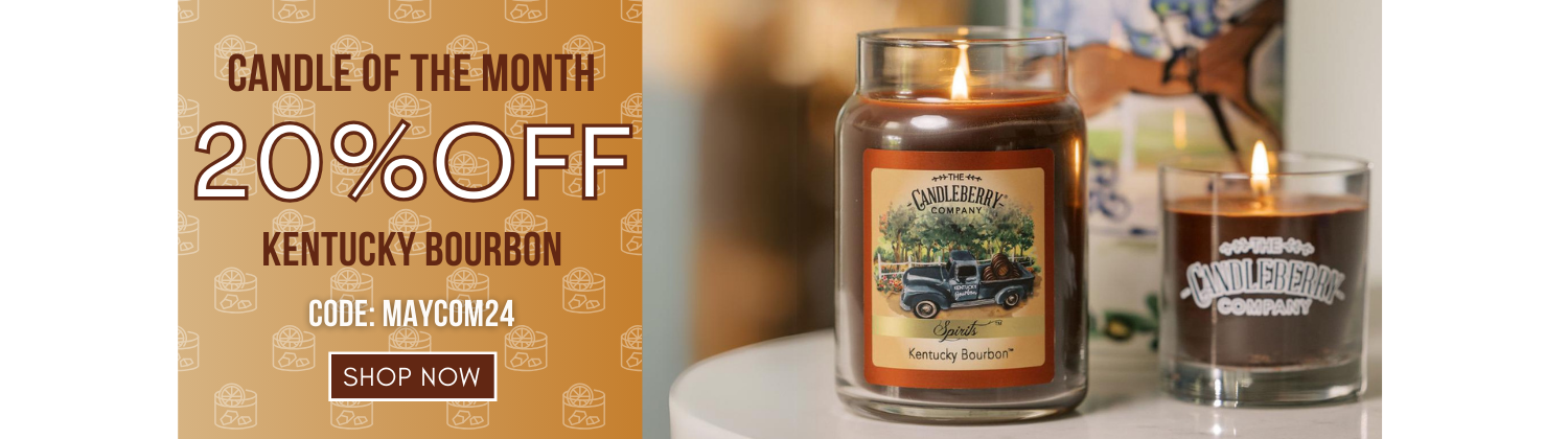 We're celebrating the Kentucky Derby with May's Candle of the Month: Kentucky Bourbon! Enjoy this classic scent for 20% off through the end of May.