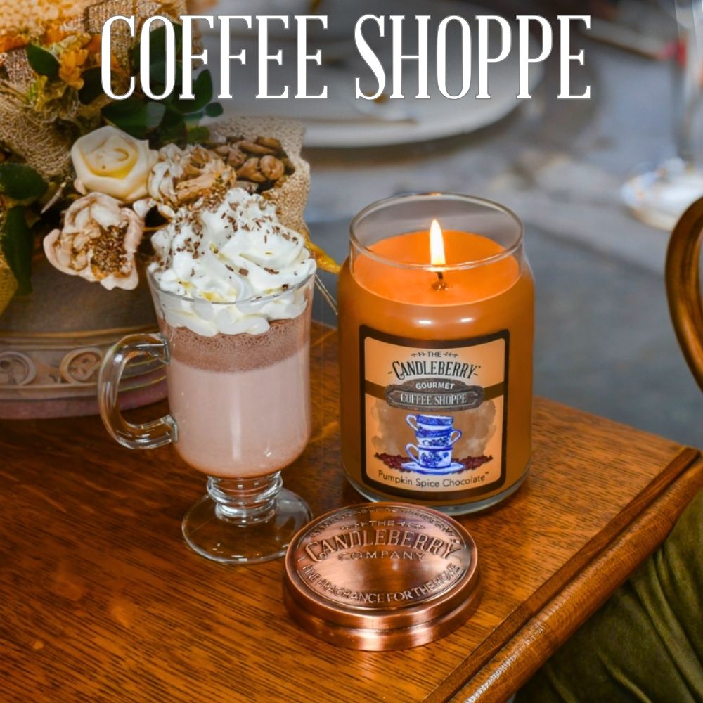 pumpkin coffee shoppe shop  highly scented best selling candle premium natural vegan friendly soy coconut wax powerful 10 percent load fragrance