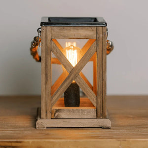 Walnut & Rope Edison Bulb Tart Warmer, Including Safety Timer - The Candleberry® Candle Company - Warmer - The Candleberry Candle Company