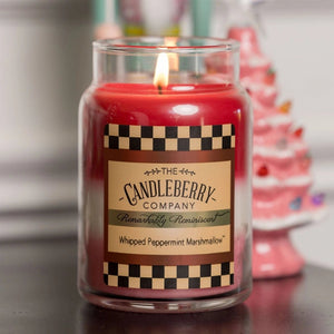 Whipped Peppermint Marshmallow™, Large Jar Candle - The Candleberry® Candle Company - Reminiscent Large Jar Candle - The Candleberry Candle Company