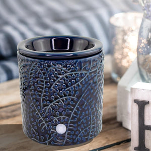 "Blue Leaf" Wax Warmer, Including Safety Timer - The Candleberry® Candle Company - Warmer - The Candleberry Candle Company