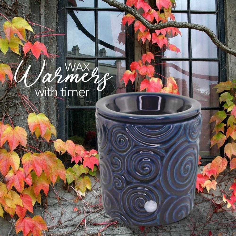 "Blue Swirl" Wax Warmer, Including Safety Timer - The Candleberry® Candle Company - Warmer - The Candleberry Candle Company