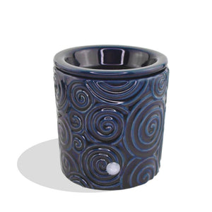 "Blue Swirl" Wax Warmer, Including Safety Timer - The Candleberry® Candle Company - Warmer - The Candleberry Candle Company