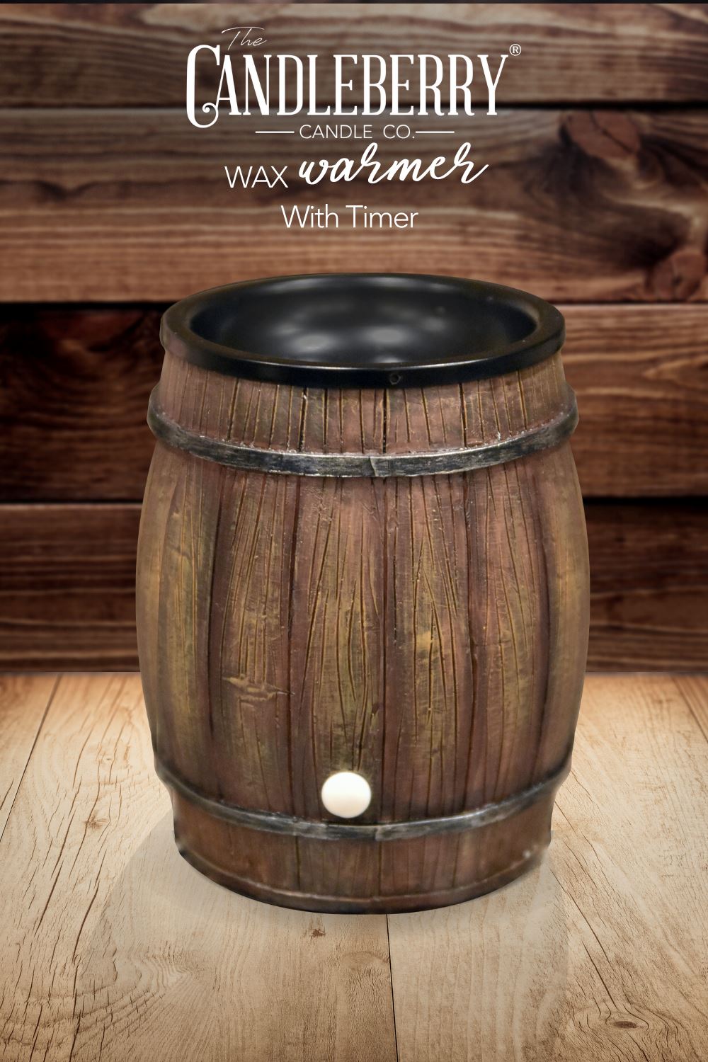 "Bourbon Barrel" Wax Warmer, Including Safety Timer - The Candleberry® Candle Company - Warmer - The Candleberry Candle Company