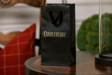candleberry high quality black gift bag perfect addition to any gift fits large jar candle and spray