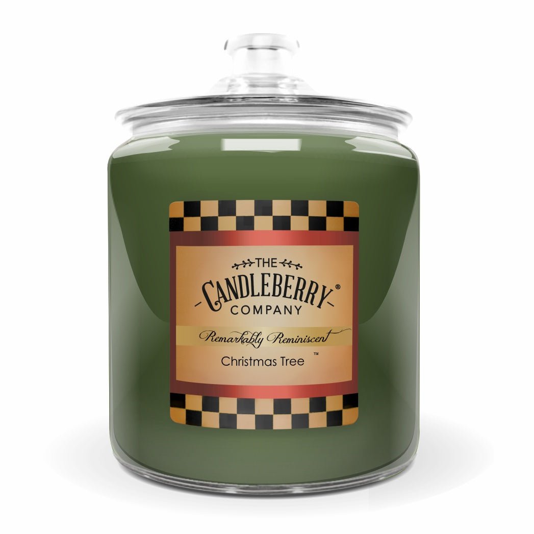 CHRISTMAS TREE COOKIE JAR GIFT BEST NUMBER ONE SELLER HOLIDAY SEASONAL LARGE JAR SCENTED CANDLES BY CANDLEBERRY POWERFUL STRONG NATURAL SOY COCONUT VEGAN