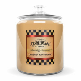 CINNAMON RUM BANANAS COOKIE JAR 160 ounce oz baked powerful very strong fills house fine fragrance premium vegan soy coconut essential oil wax number one seller gourmand scented candles