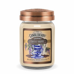 Coffee Shoppe - Blueberry White Mocha™, Large Jar Candle - Spring - The Candleberry® Candle Company - Coffee Shoppe Large Jar Candle - The Candleberry Candle Company