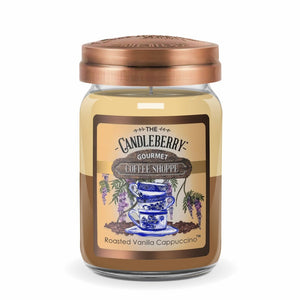 Coffee Shoppe - Roasted Vanilla Cappuccino ™, Large Jar Candle - Spring - The Candleberry® Candle Company - Coffee Shoppe Large Jar Candle - The Candleberry Candle Company