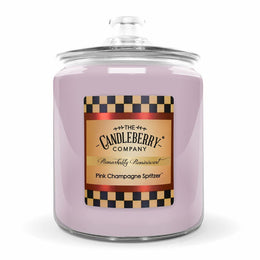PINK CHAMPAGNE SPRITZER COOKIE JAR 160 ounce oz clean fresh fine fragrance premium vegan soy coconut essential oil wax number one seller fruity fun cheerful pastel pink spring summer scented candles
