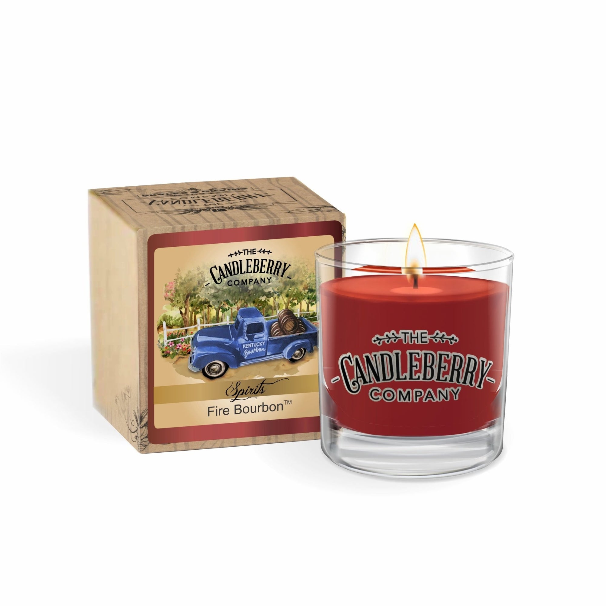 SPIRITS - Fire Bourbon™, Rocks Glass Candle - The Candleberry® Candle Company - Spirits, Rocks Glass Candle - The Candleberry Candle Company