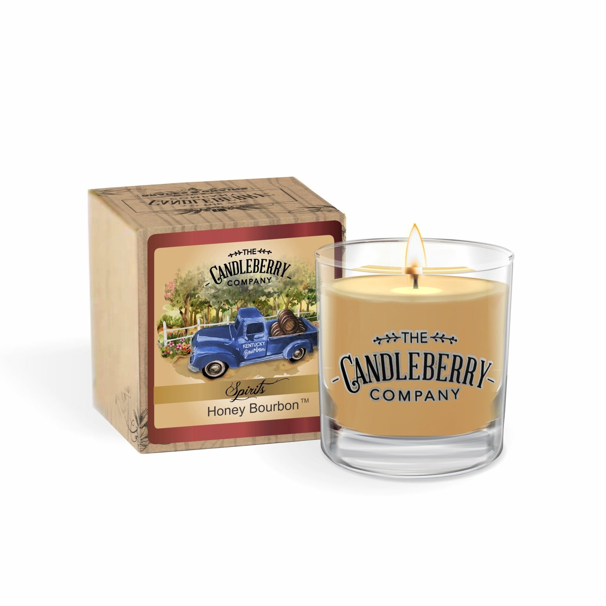 SPIRITS - Honey Bourbon™, Rocks Glass Candle - The Candleberry® Candle Company - Spirits, Rocks Glass Candle - The Candleberry Candle Company