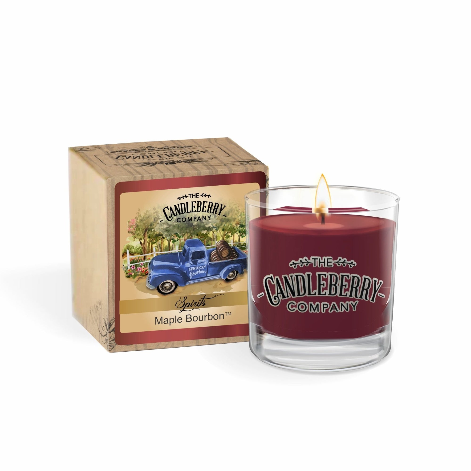 SPIRITS - Maple Bourbon™, Rocks Glass Candle - The Candleberry® Candle Company - Spirits, Rocks Glass Candle - The Candleberry Candle Company
