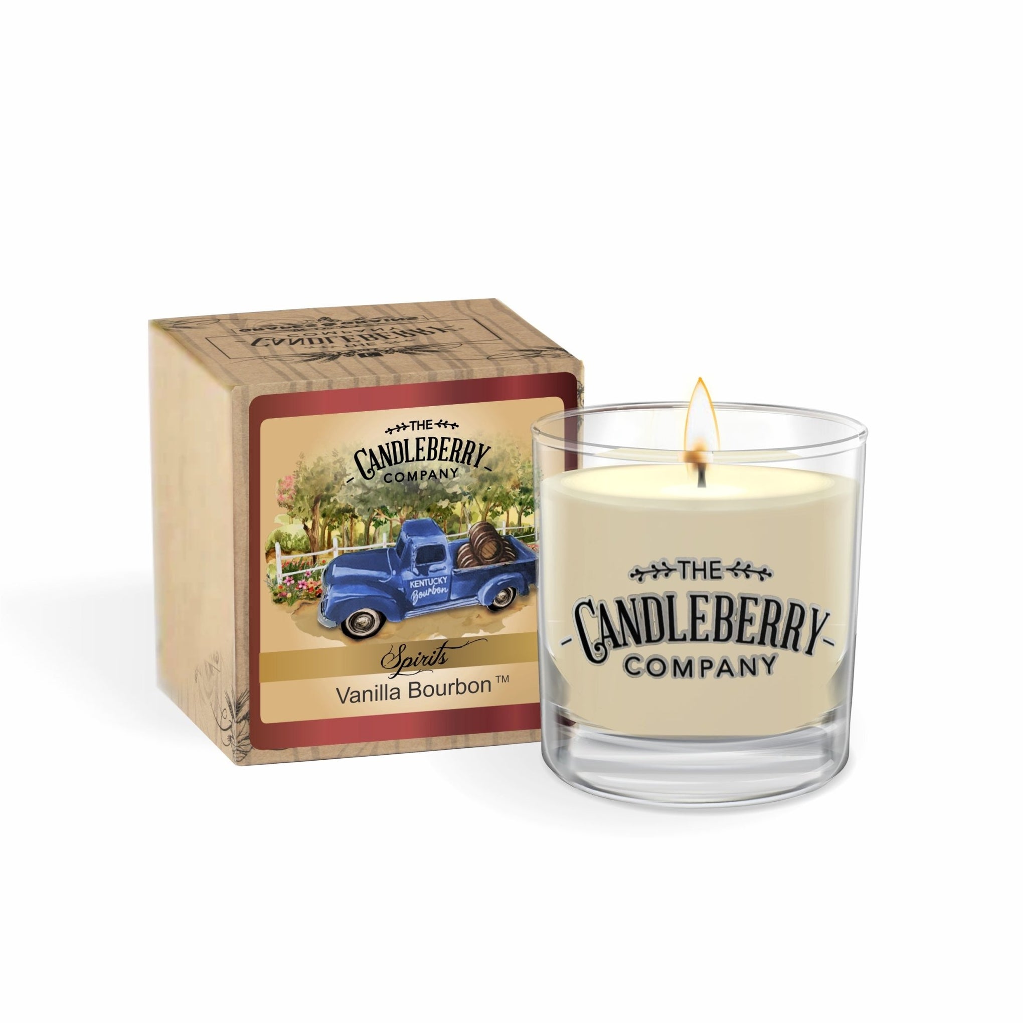 SPIRITS Vanilla Bourbon™, Rocks Glass Candle Candleberry The
