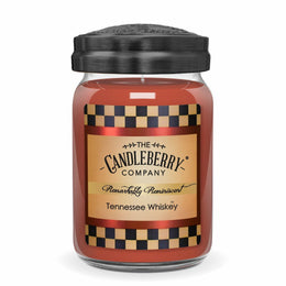 TENNESSEE WHISKEY LARGE JAR BOURBON RED ORANGE SCENTED PREMIUM STRONG CANDLE NATURAL ESSENTIAL OILS COCONUT SOY VEGAN POTTERY BARN WAX POWERFUL CLEAN BURNING WARM SPIRITS LIQUOR LIQUEUR
