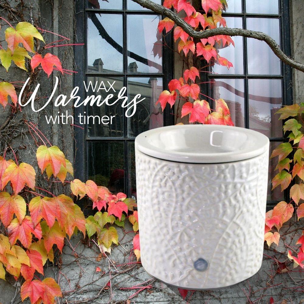 "White Leaf" Wax Warmer, Including Safety Timer - The Candleberry® Candle Company - Warmer - The Candleberry Candle Company