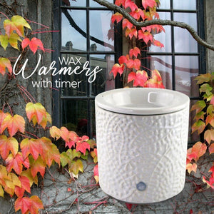 "White Leaf" Wax Warmer, Including Safety Timer - The Candleberry® Candle Company - Warmer - The Candleberry Candle Company